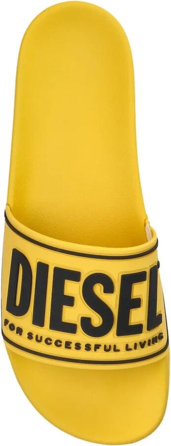 Diesel Sa-Mayemi slippers met logoprint Geel - Foto 4
