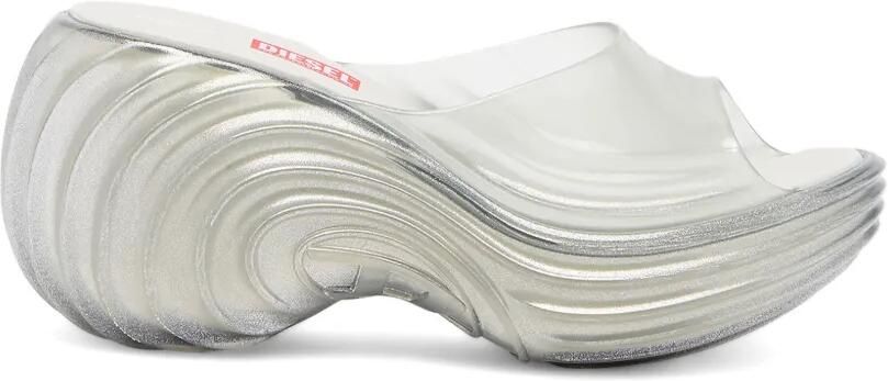 Diesel x Melissa muiltjes met plateauzool van Melflex Wit