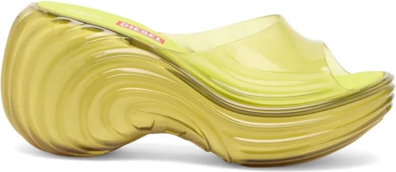 Diesel x Melissa muiltjes met plateauzool van Melflex Wit
