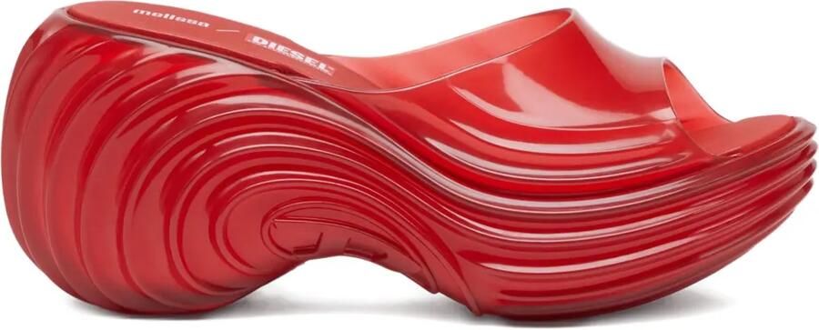 Diesel x Melissa sandalen met plateauzool Rood