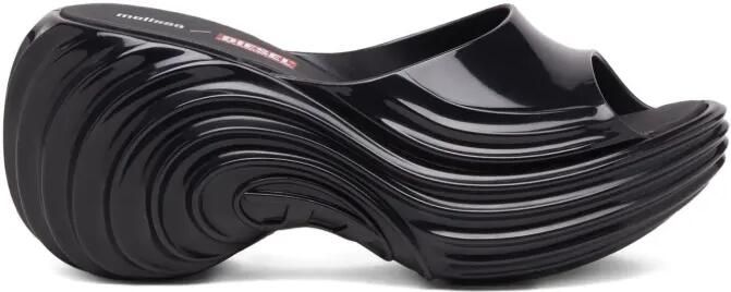Diesel x Melissa sandalen met plateauzool Zwart
