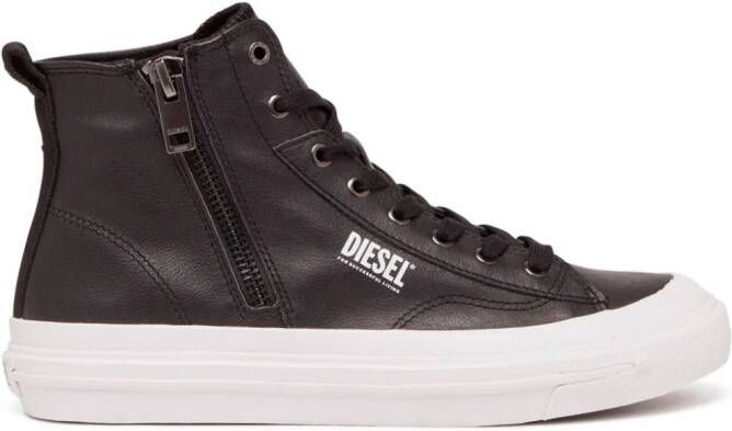 Diesel S-Athos leren sneakers Zwart