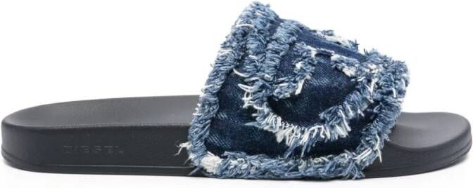 Diesel Sa-Slide D denim slippers Blauw