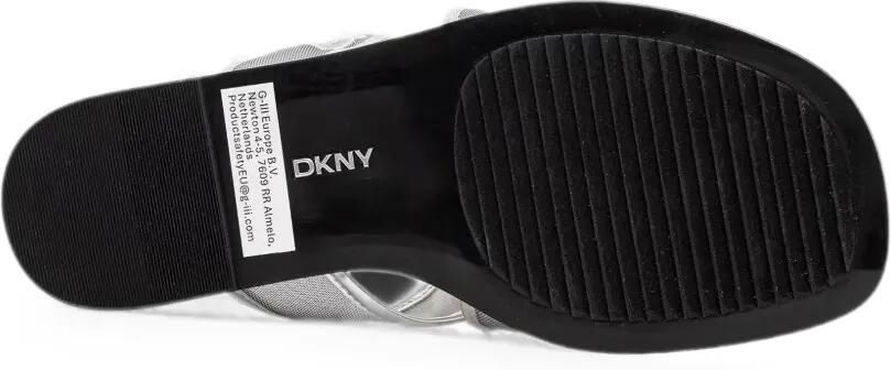 DKNY Cerelia slippers met gekruiste bandjes en geborduurd logo Zilver - Foto 5