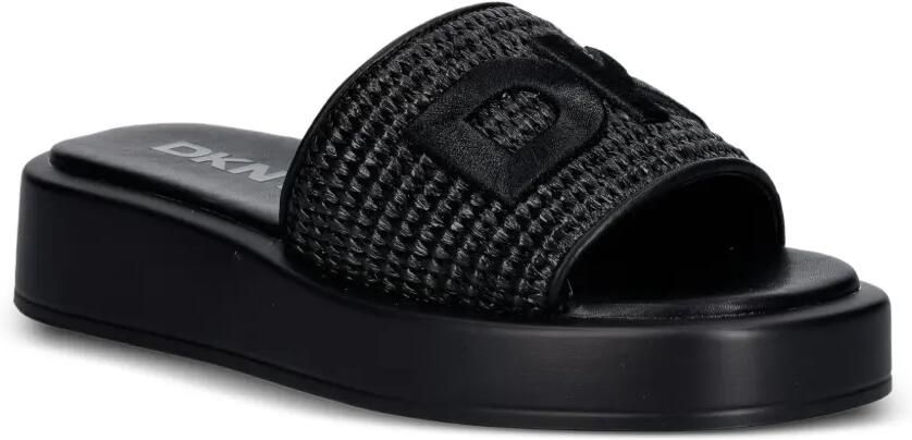 DKNY Geweven platte sandalen met logo-patch Zwart - Foto 4