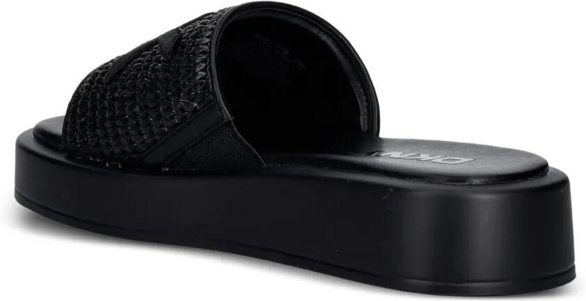 DKNY Geweven platte sandalen met logo-patch Zwart - Foto 3
