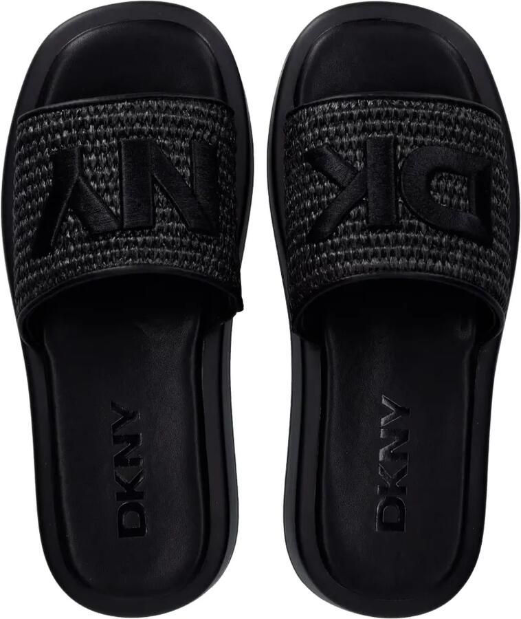 DKNY Geweven platte sandalen met logo-patch Zwart - Foto 2