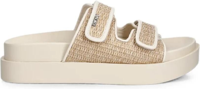 DKNY Geweven sandalen met plateauzool en klittenband Beige