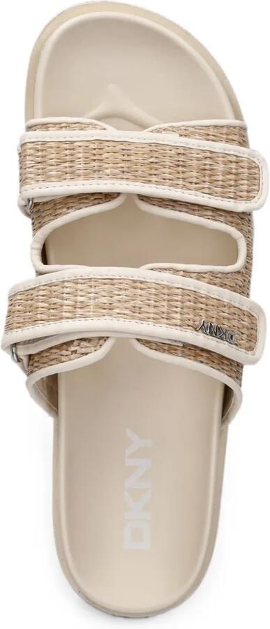 DKNY Geweven sandalen met plateauzool en klittenband Beige - Foto 4