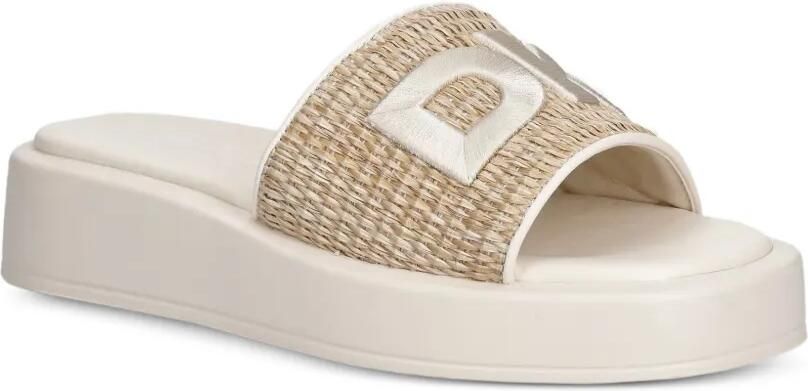DKNY Geweven slippers met logo-patch Beige - Foto 4
