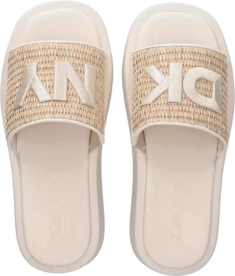 DKNY Geweven slippers met logo-patch Beige - Foto 2