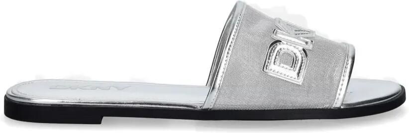 DKNY Mesh sandalen met logopatch Zilver