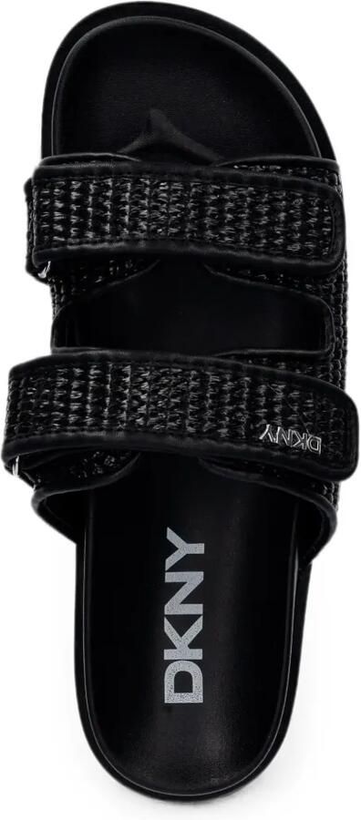 DKNY Piper geweven slippers met klittenband Zwart - Foto 4