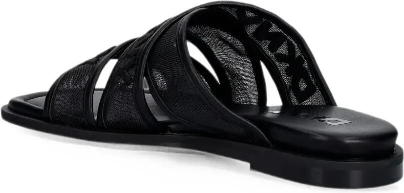 DKNY Platte sandalen met gekruiste bandjes en geborduurd logo Zwart - Foto 3