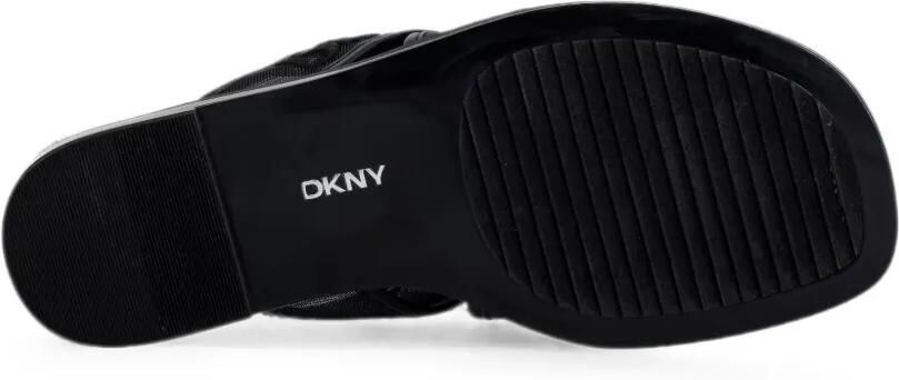 DKNY Platte sandalen met gekruiste bandjes en geborduurd logo Zwart - Foto 4