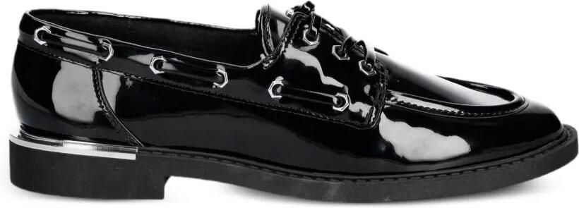 DKNY Randall loafers met veters en lakleren afwerking Zwart