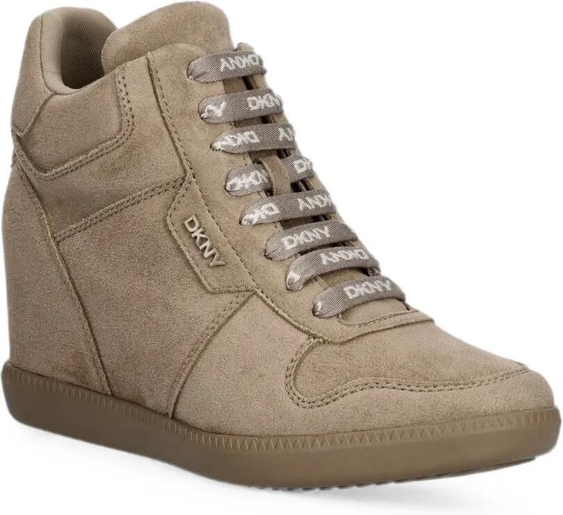 DKNY Sneakers met sleehak en logoprint Bruin - Foto 3