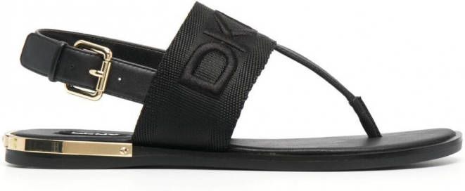 DKNY Sandalen met logo reliëf Beige - Schoenen.nl
