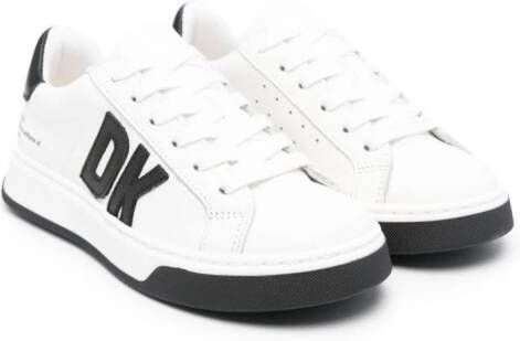Dkny Kids Leren sneakers met logopatches Wit