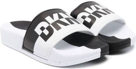 Dkny Kids Slippers met logoprint Zwart