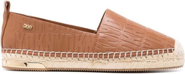 DKNY Espadrilles met monogram patroon Bruin