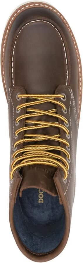 Docksteps Leren veterlaarzen Bruin - Foto 3