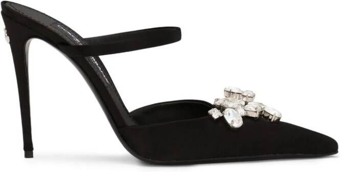Dolce & Gabbana 105mm muiltjes verfraaid met kristallen Zwart