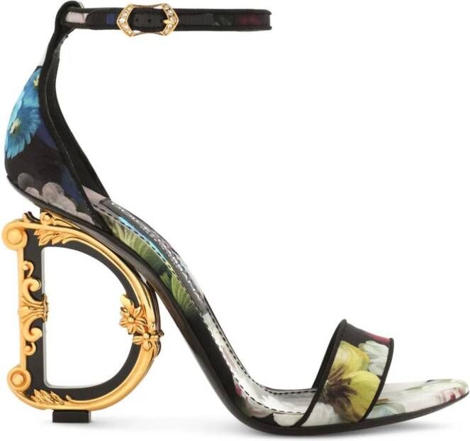 Dolce & Gabbana 105mm sandalen met DG barokhak Zwart