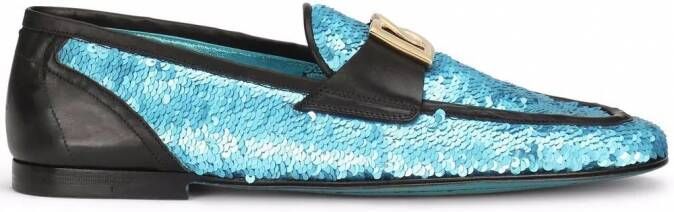 Dolce & Gabbana Ariosto loafers verfraaid met pailletten Blauw