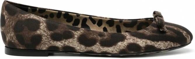 Dolce & Gabbana Ballerina's met luipaardprint Bruin
