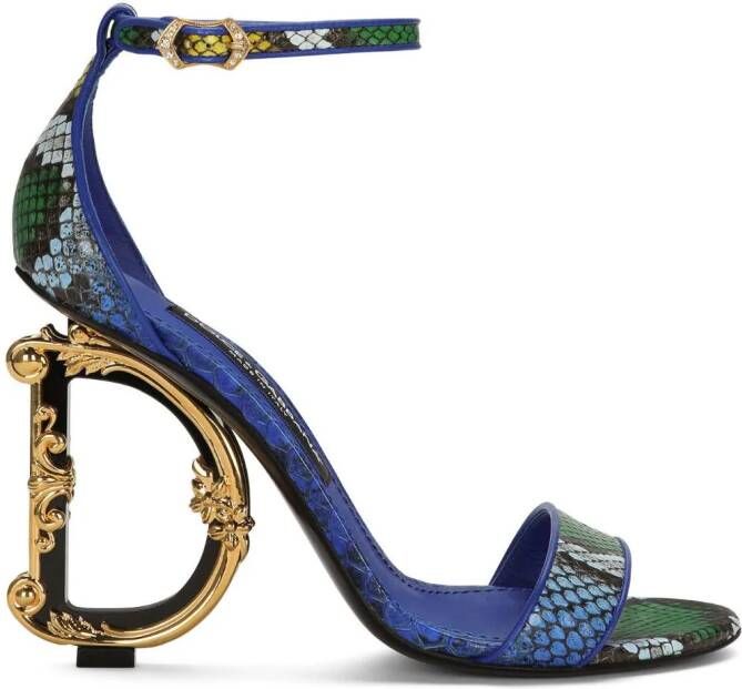 Dolce & Gabbana Baroque DG sandalen Blauw