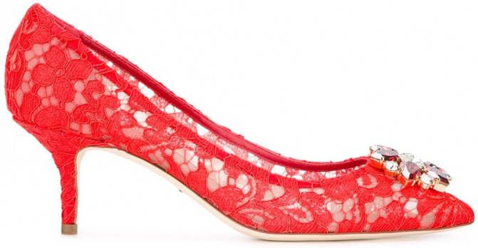 Dolce & Gabbana Bellucci kantenpumps Rood