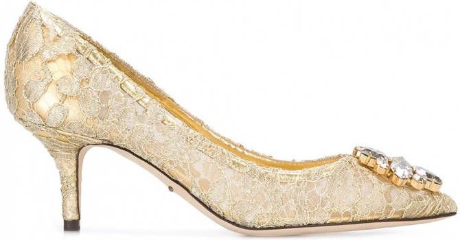 Dolce & Gabbana 'Bellucci' lace pumps Metallic