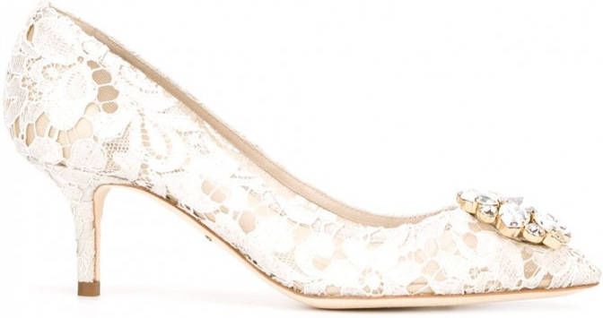 Dolce & Gabbana 60 mm Lace Rainbow pumps met brochedetail Grijs