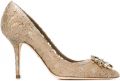 Dolce & Gabbana Bellucci Rainbow pumps met broche en bandjes Bruin - Bruin