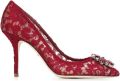 Dolce & Gabbana Rainbow Lace pumps met broche Rood - Rood