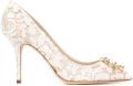 Dolce & Gabbana Taormina pumps verfraaid met kristallen en kant Wit - Wit