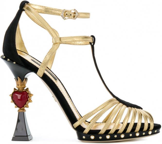 Dolce & Gabbana Bette gebeeldhouwde hak sandalen Zwart