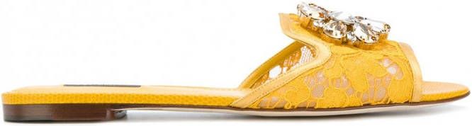 Dolce & Gabbana Bianca flat sandals Geel