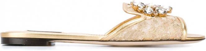 Dolce & Gabbana Bianca flat sandals Metallic