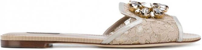 Dolce & Gabbana Bianca flat sandals Beige