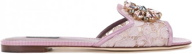 Dolce & Gabbana Bianca flat sandals Roze