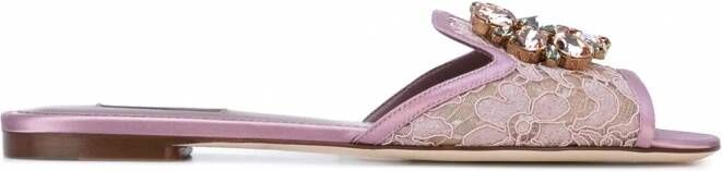 Dolce & Gabbana Bianca lace slippers Roze