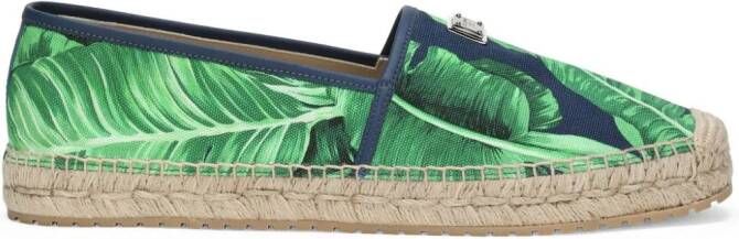 Dolce & Gabbana Canvas espadrilles met logoprint Blauw