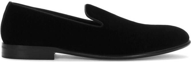 Dolce & Gabbana Classic fluwelen slippers Zwart