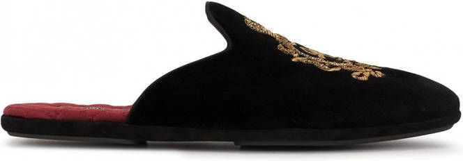 Dolce & Gabbana Coat Of Arms slippers Zwart