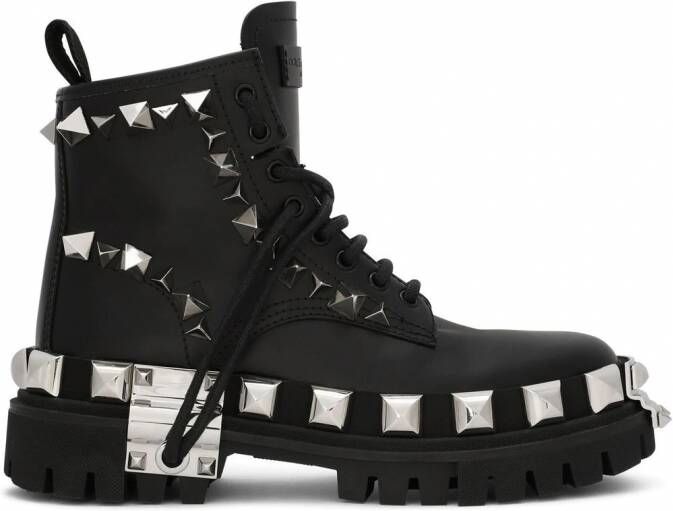 Dolce & Gabbana Combat boots met studs Zwart