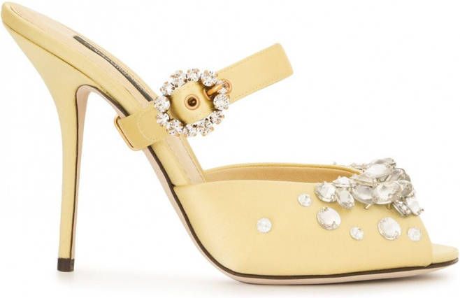 Dolce & Gabbana Pumps verfraaid met kristallen Geel