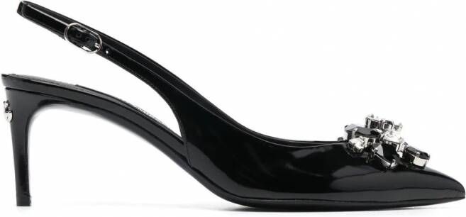 Dolce & Gabbana Slingback pumps verfraaid met kristallen Zwart