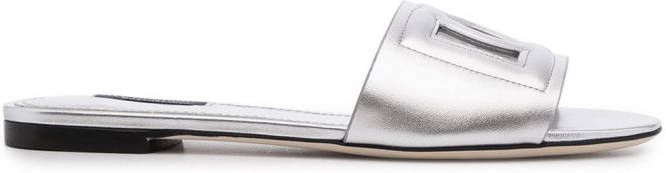 Dolce & Gabbana Uitgesneden sandalen dames leerleerleer 37 5 Zilver